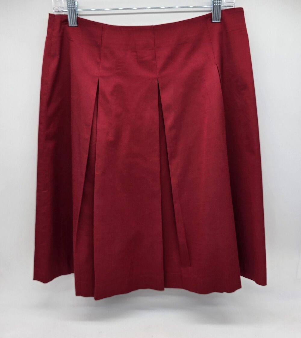 Talbots Pleated A-Line Knee Length Skirt Women's 6 Red - Picture 2 of 7